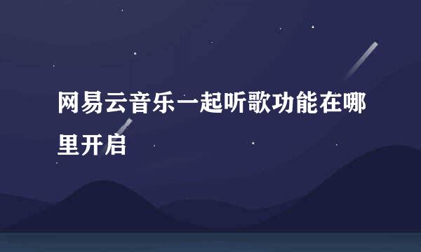 网易云音乐一起听歌功能在哪里开启