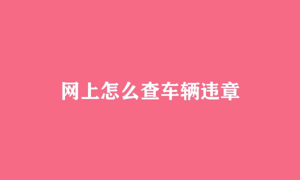 网上怎么查车辆违章