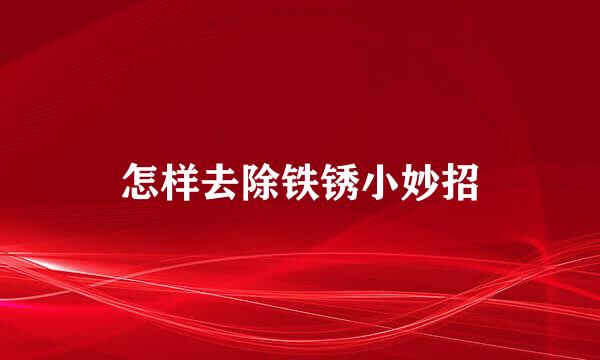 怎样去除铁锈小妙招
