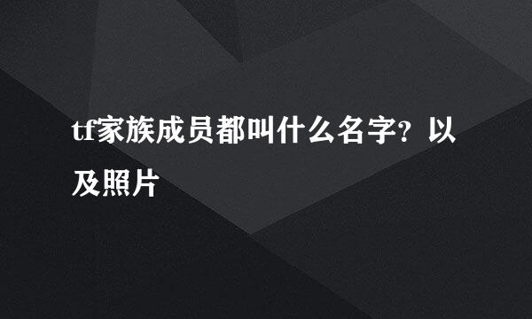 tf家族成员都叫什么名字？以及照片