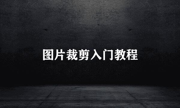 图片裁剪入门教程