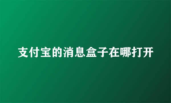 支付宝的消息盒子在哪打开