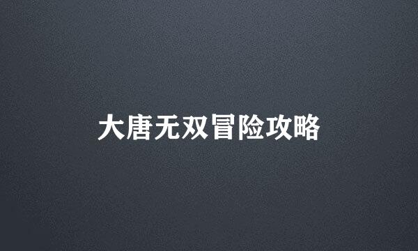 大唐无双冒险攻略