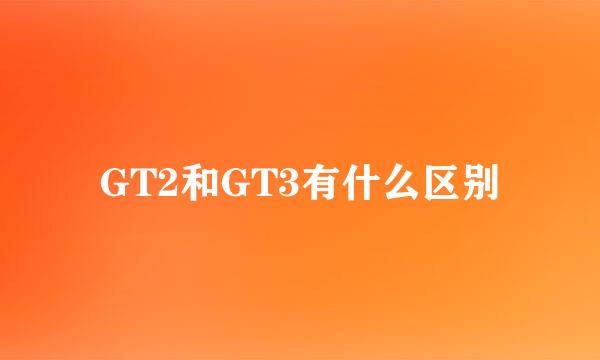 GT2和GT3有什么区别