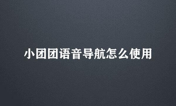 小团团语音导航怎么使用