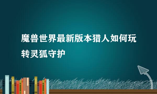 魔兽世界最新版本猎人如何玩转灵狐守护