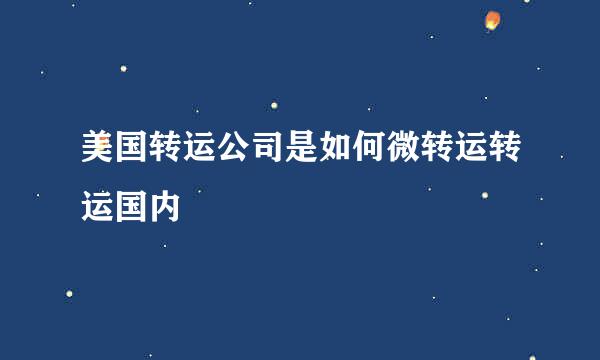 美国转运公司是如何微转运转运国内