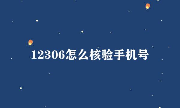 12306怎么核验手机号