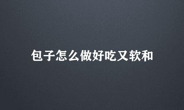 包子怎么做好吃又软和