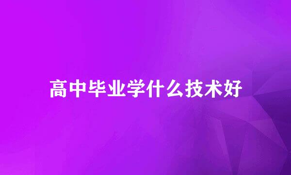 高中毕业学什么技术好