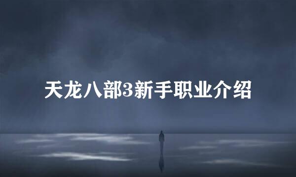 天龙八部3新手职业介绍