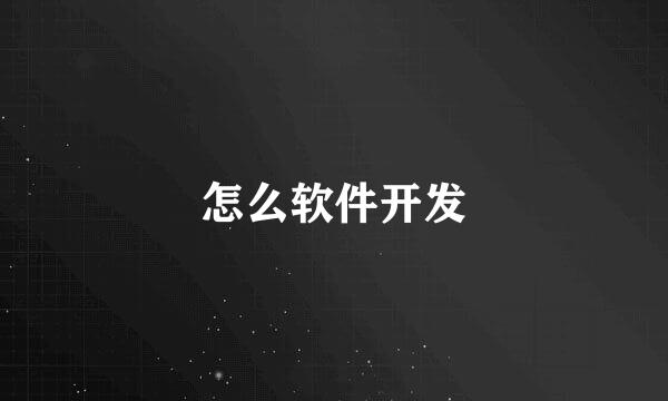 怎么软件开发