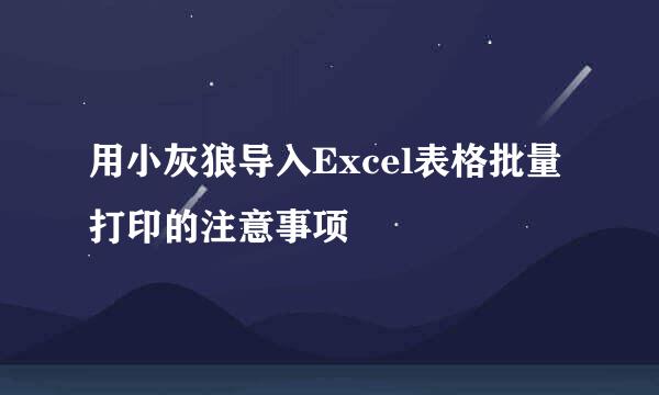 用小灰狼导入Excel表格批量打印的注意事项