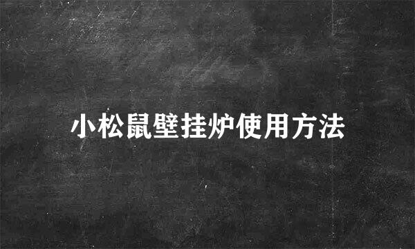 小松鼠壁挂炉使用方法