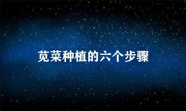 苋菜种植的六个步骤