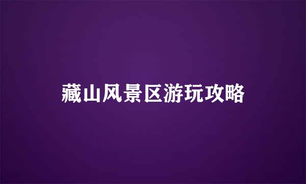 藏山风景区游玩攻略