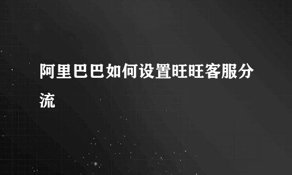 阿里巴巴如何设置旺旺客服分流
