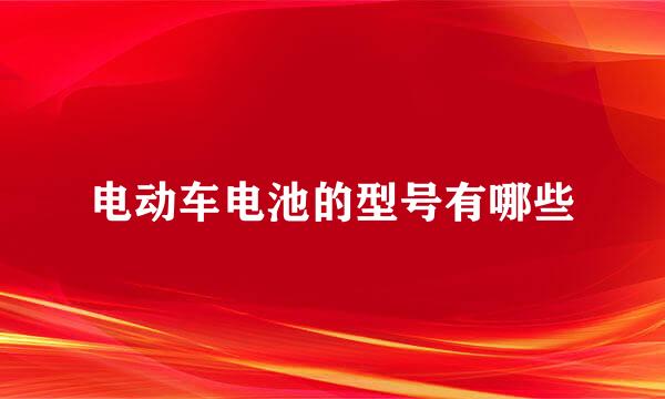 电动车电池的型号有哪些