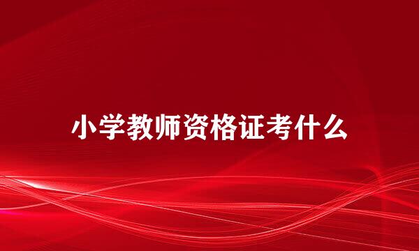 小学教师资格证考什么