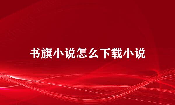 书旗小说怎么下载小说