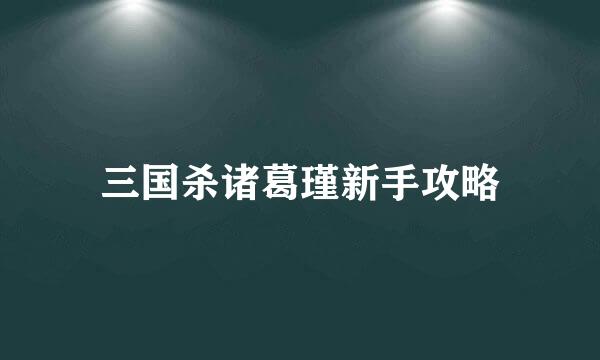 三国杀诸葛瑾新手攻略