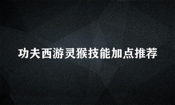 功夫西游灵猴技能加点推荐