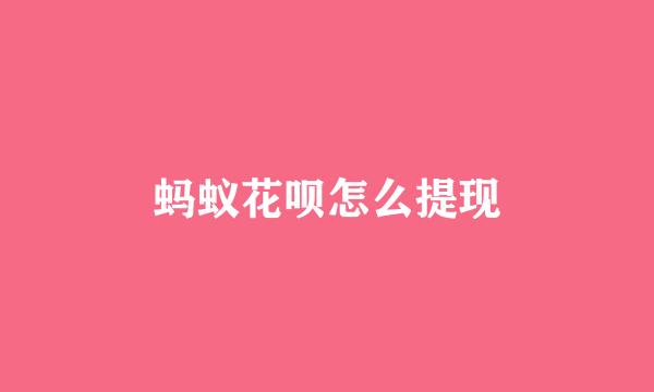 蚂蚁花呗怎么提现