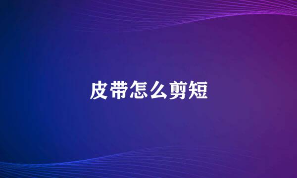 皮带怎么剪短