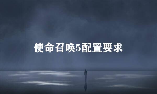 使命召唤5配置要求