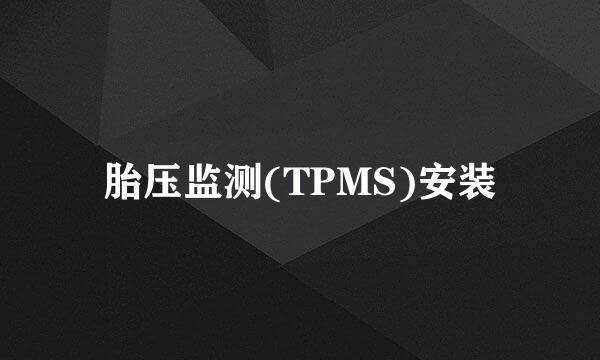 胎压监测(TPMS)安装