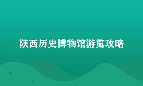 陕西历史博物馆游览攻略