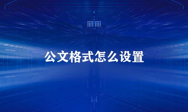 公文格式怎么设置