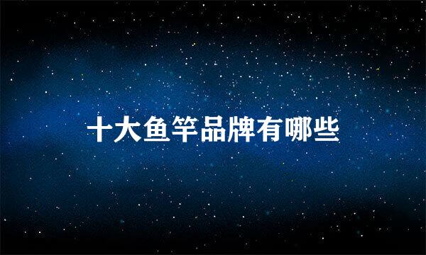 十大鱼竿品牌有哪些