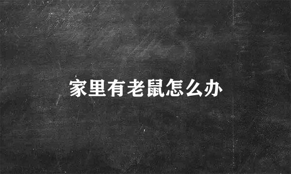 家里有老鼠怎么办