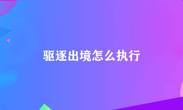 驱逐出境怎么执行