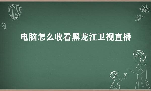 电脑怎么收看黑龙江卫视直播