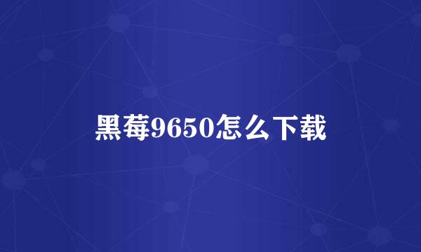 黑莓9650怎么下载