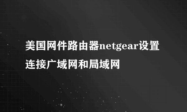 美国网件路由器netgear设置连接广域网和局域网