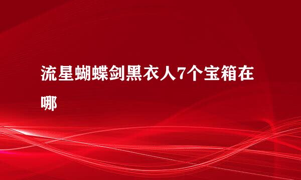 流星蝴蝶剑黑衣人7个宝箱在哪