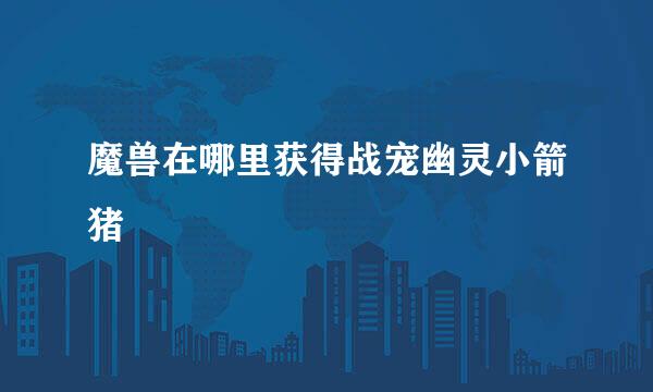 魔兽在哪里获得战宠幽灵小箭猪