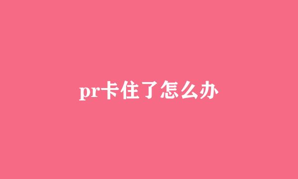 pr卡住了怎么办