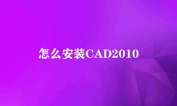 怎么安装CAD2010