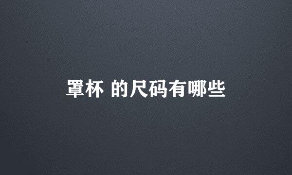 罩杯 的尺码有哪些