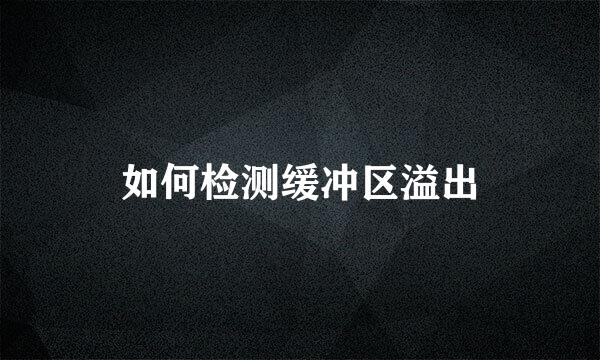 如何检测缓冲区溢出