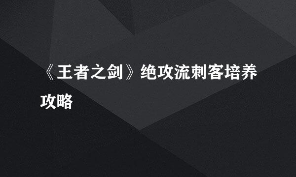 《王者之剑》绝攻流刺客培养攻略