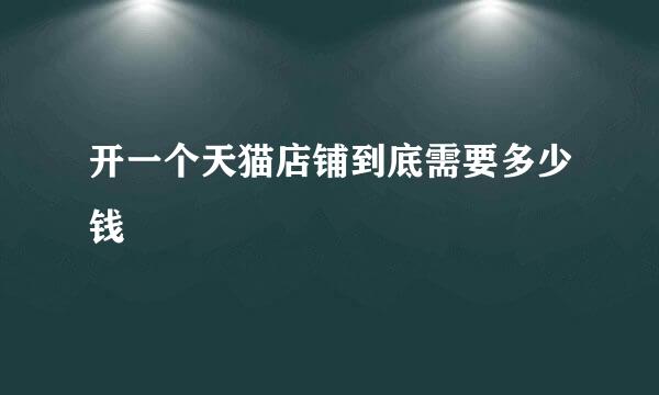 开一个天猫店铺到底需要多少钱