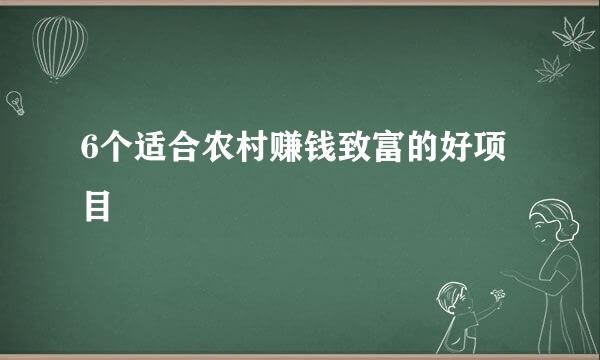 6个适合农村赚钱致富的好项目