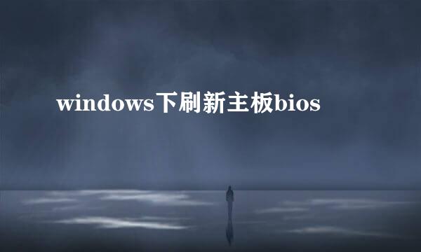 windows下刷新主板bios