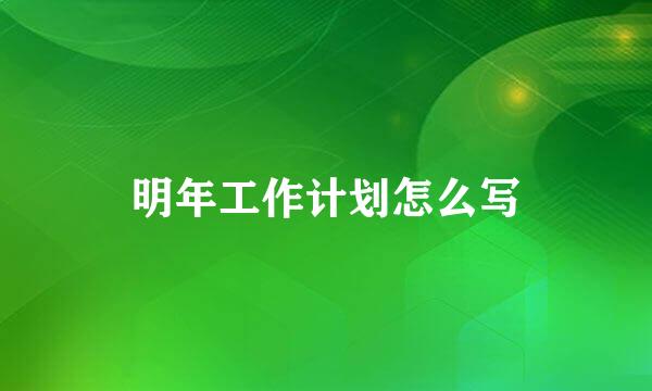 明年工作计划怎么写