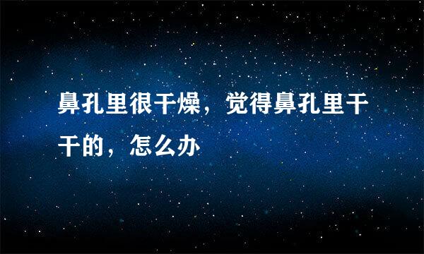 鼻孔里很干燥，觉得鼻孔里干干的，怎么办